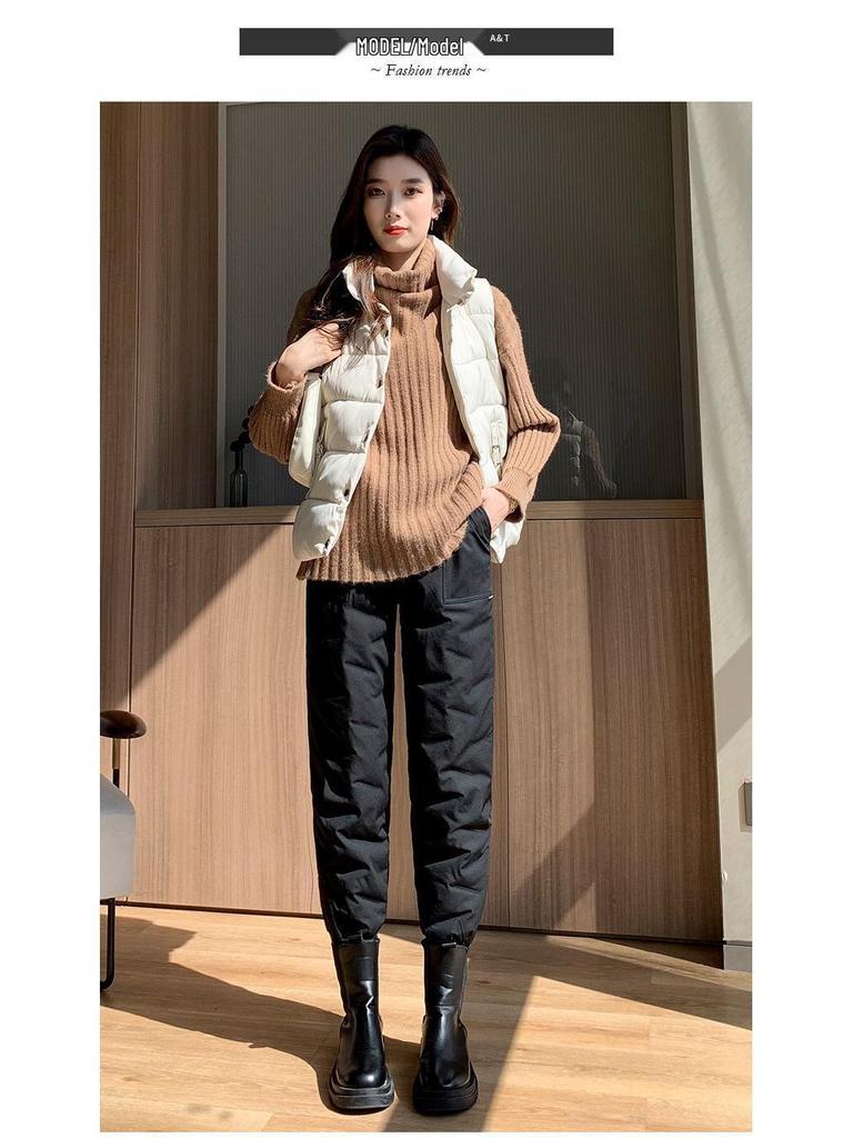 Women's Extreme Cold Harbin Winter 2025 White Duck Down Cotton Pants