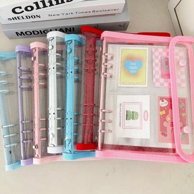 Ins PP A5 Binder Cover Loose Leaf DIY Album Book Double-Buckle Small Card Booklet Kpop Organizer Holder