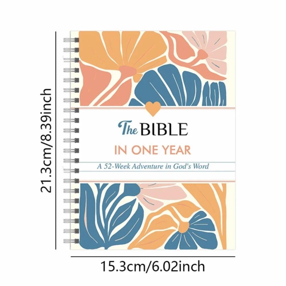 New Hot Spiral Bound The Bible In A Year Through Gods Word A 52-Week Study Spiral Bible of the Year Bible Diary Book for Women