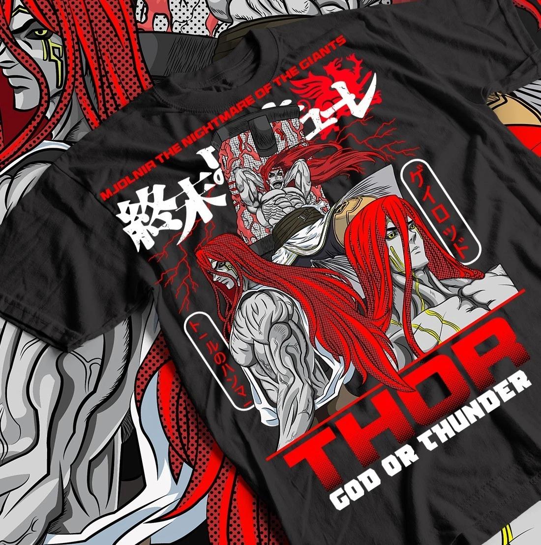 

Футболка с аниме и мангой, Тор Рагнарёк Шууматсу Валькирия, Комиксная футболка, Унисекс, Плотная 4XL