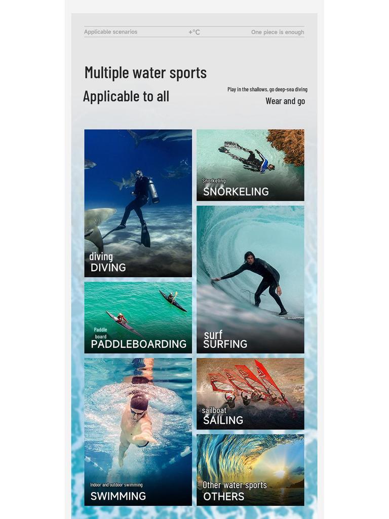 3MM Neoprene Diving Cap - Men's & Women's Warm Sun Protection Snorkeling & Surfing Hood