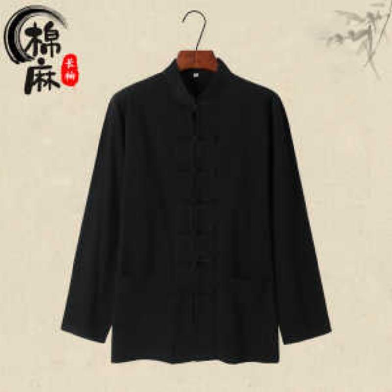 Stil Chinezesc Bărbați Primăvară și Toamnă Vară Nou Cămașă cu Mânecă Lungă Paletă Retro Bumbac In Costum Tang