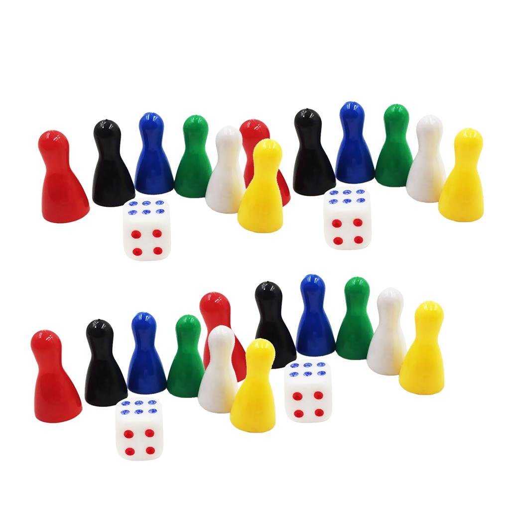 Board Game Chessman Dice Plastic Puzzle Game Pieces Card Game Accessories for Kids Strategy Play