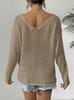 Women's Loose-Fit Knitted Sweater with Butterfly Tie-Up and Hollow-Out Sleeves