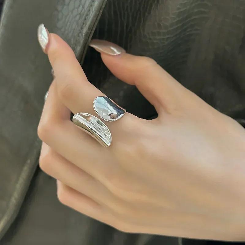 Minimalist Cuff Rings For Women Couples New Fashion Creative Smooth Pattern Geometric Party Jewelry Gifts Men