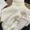 Kids Autumn Winter Thickened Fleece Lined High Neck Knit Sweater Warm Base Layer Top For Toddlers And Children