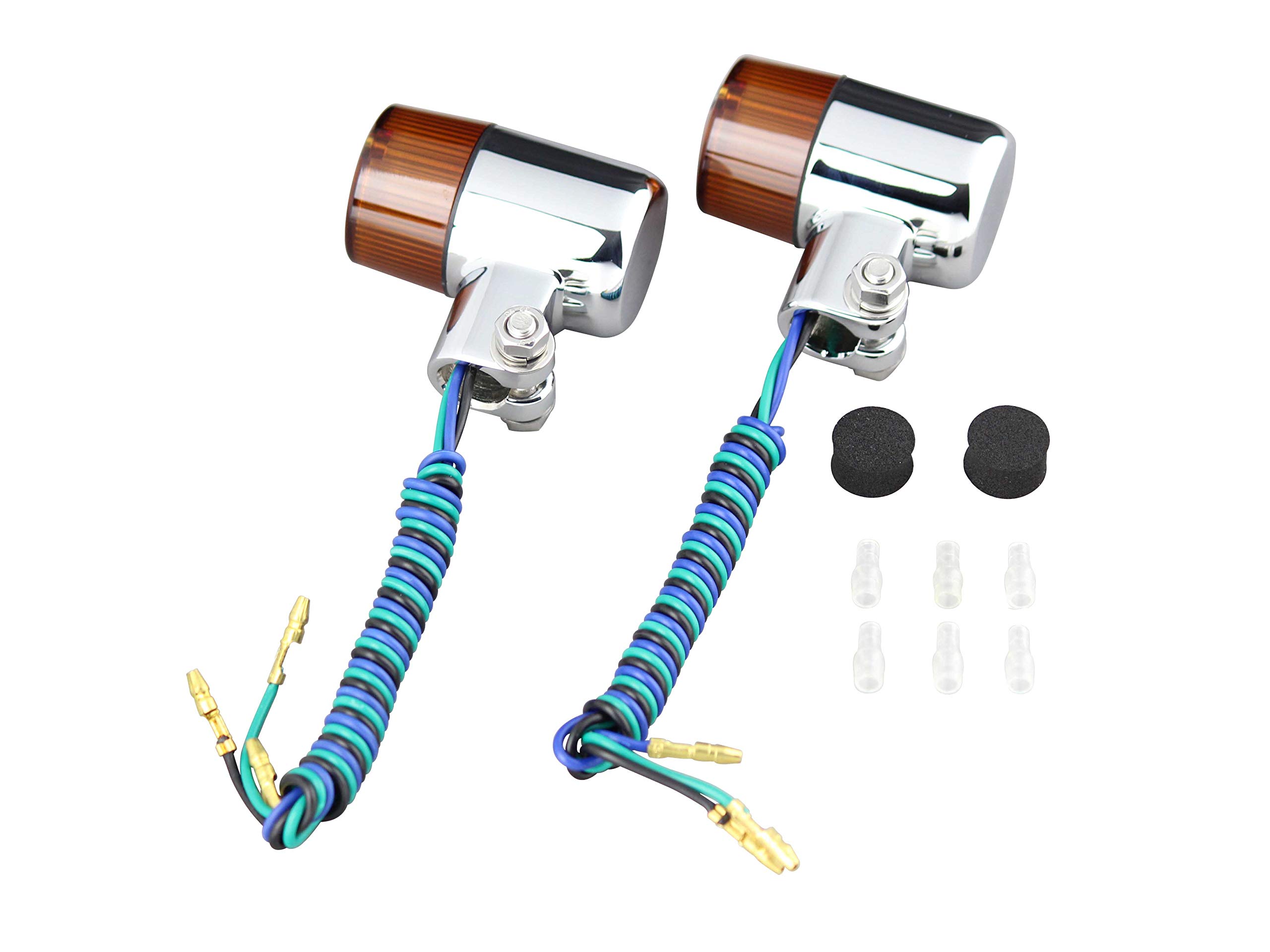 

POSH 093491 Motorcycle Supplies, 71 Type Turn Signal, For Double Spheres, Plated Body/Orange Lens