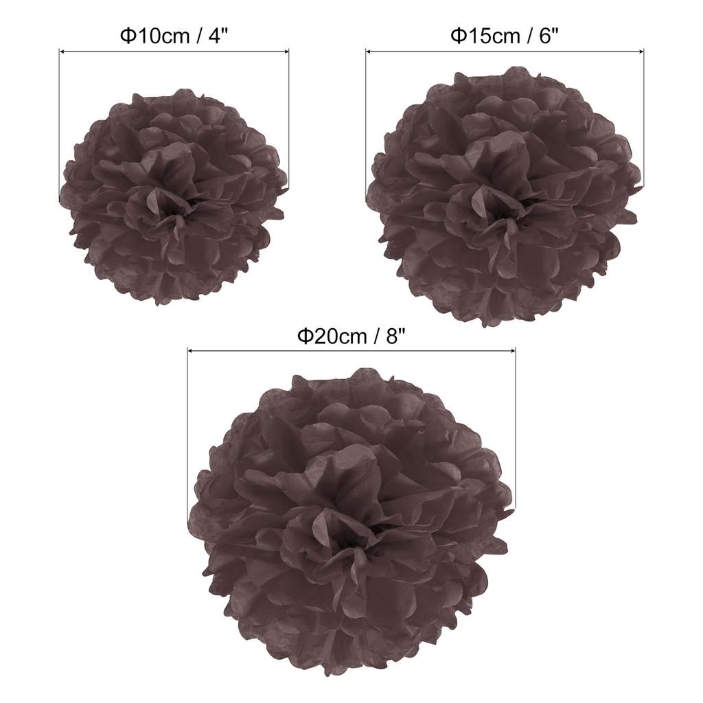 4"/6"/8" Tissue Pom Poms Flowers, 12 Pack Paper Flower Ball for Wedding Bridal Shower Birthday Bachelorette Party
