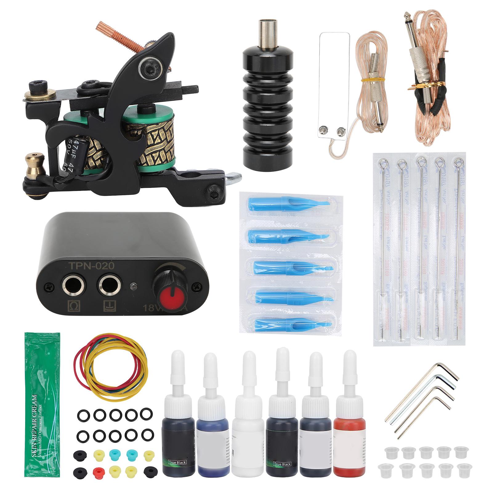 

Набор тату-машинок с катушками Блок питания Клип-корд Крем для заживления Тату-игла Набор тату-инструментов для начинающих US Plug