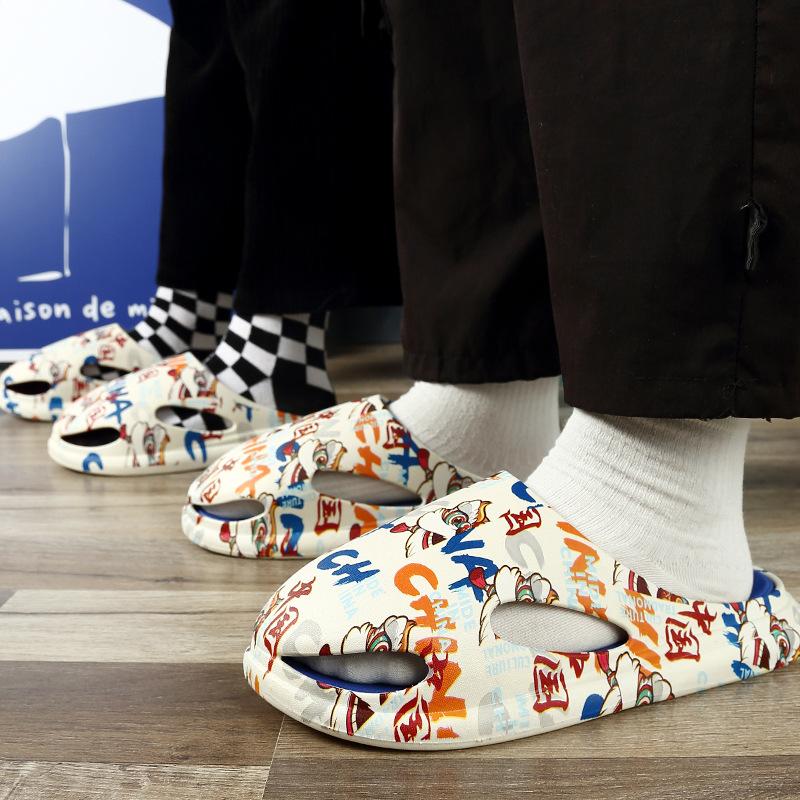 Kapcie Baotou, gruba podeszwa, 2023 nowe kapcie z płaskim dnem, kapcie dla par, kapcie męskie i damskie do odzieży wierzchniej