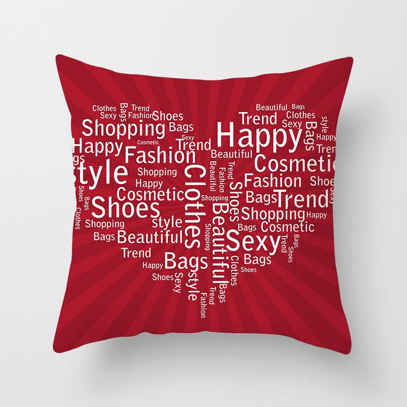 Seat Living Room Sofa Pillowcase Valentines Day Love Cushion Cover Red Pink Heart Home Decor