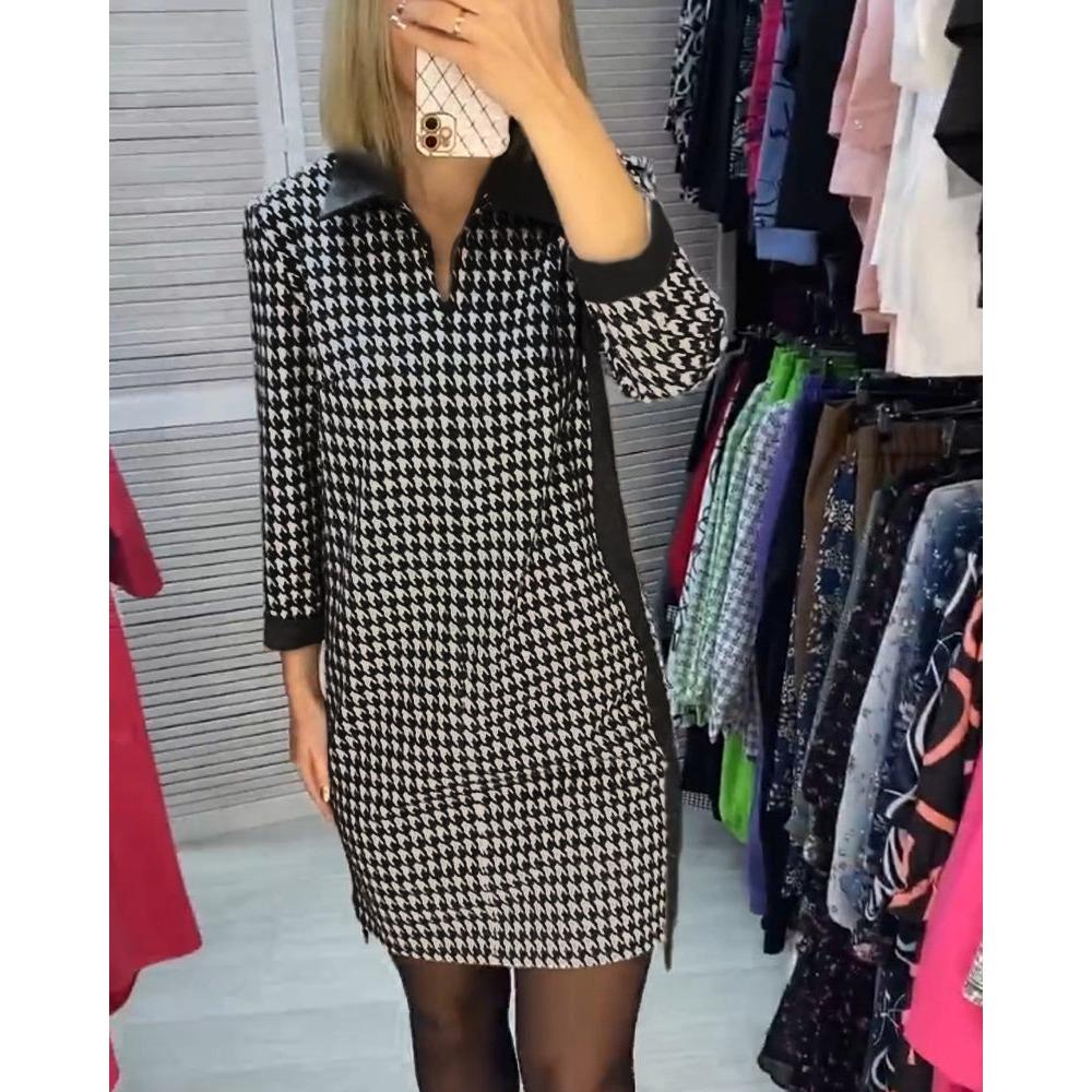 

HNXC Женская мода осень-зима с длинным рукавом и воротником-поло повседневные платья XXXL чёрный