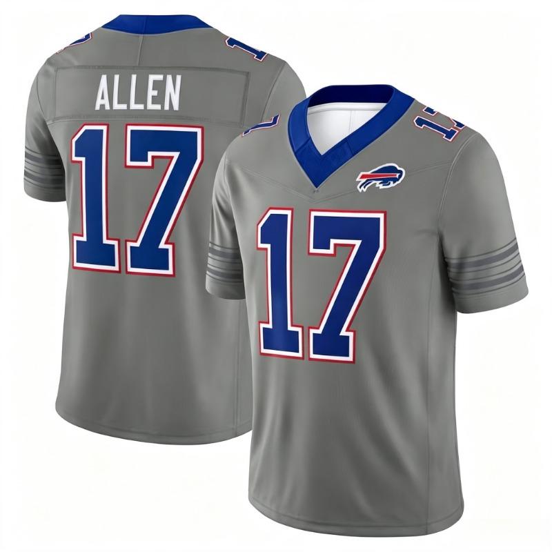 Camiseta de Fútbol Josh Allen #17 Bills, Camiseta de Rugby, Camiseta Transpirable de Secado Rápido para Entrenamiento de Verano para Hombre