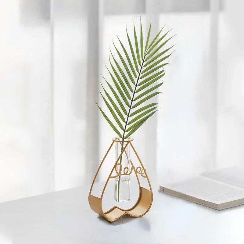 2025 Heiß Nordic Goldene Eisenlinie Vase Hydrokultur Pflanze Blumenvase Geometrische Kunst Deko Metall Pflanzenhalter Garten Modernes Zuhause Deko