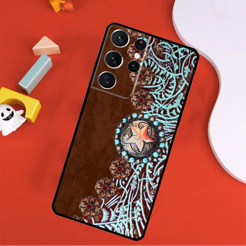 Rustic Cowboy Cowgirl Western Country Phone Case For Samsung Galaxy S25 Ultra S9 S10 S20 S21 FE S22 S23 S24 Plus S24 Ultra Cover