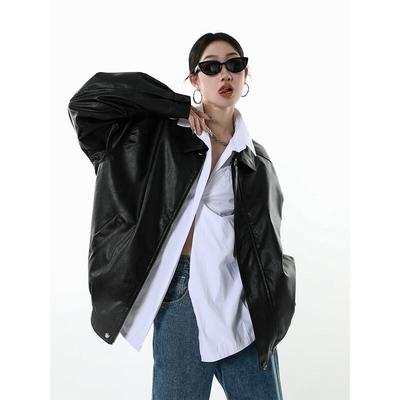 ICH MODE American Retro Leather Jacket for Women