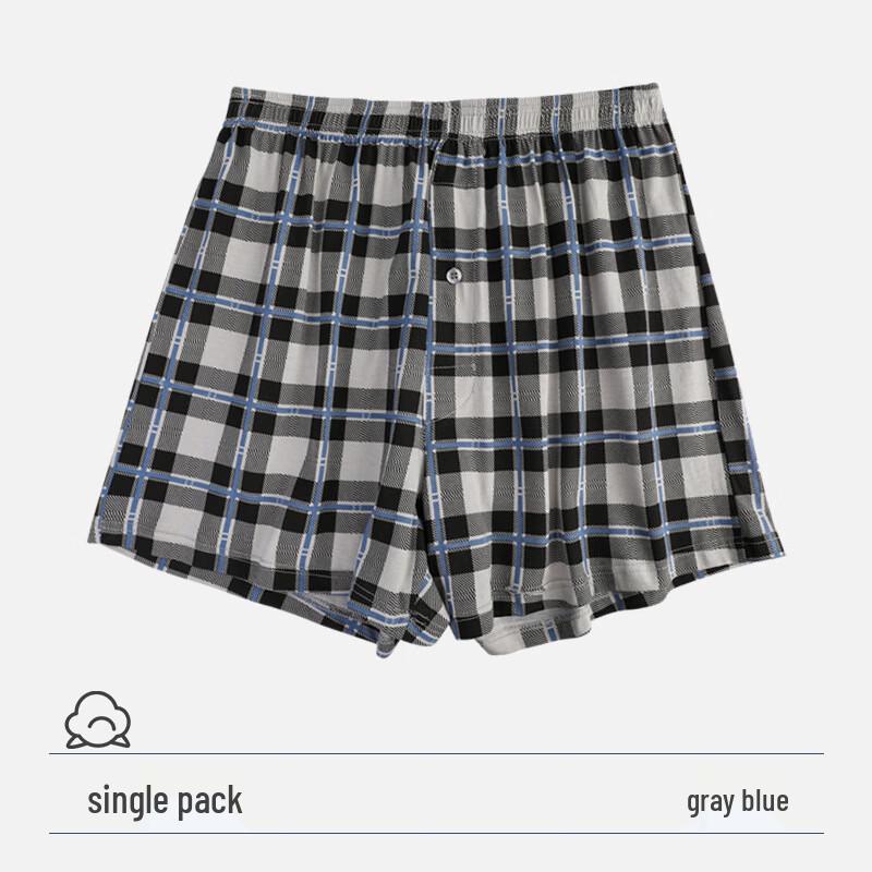 LangSha Men's Loose Plaid Boxer Shorts