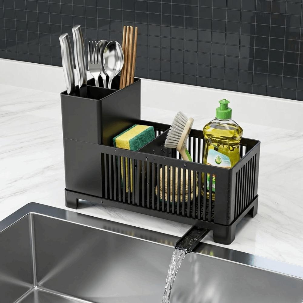 Drying Kitchen Sink Organizer Space Saving Drain Rack Holder Storage Basket Kitchen