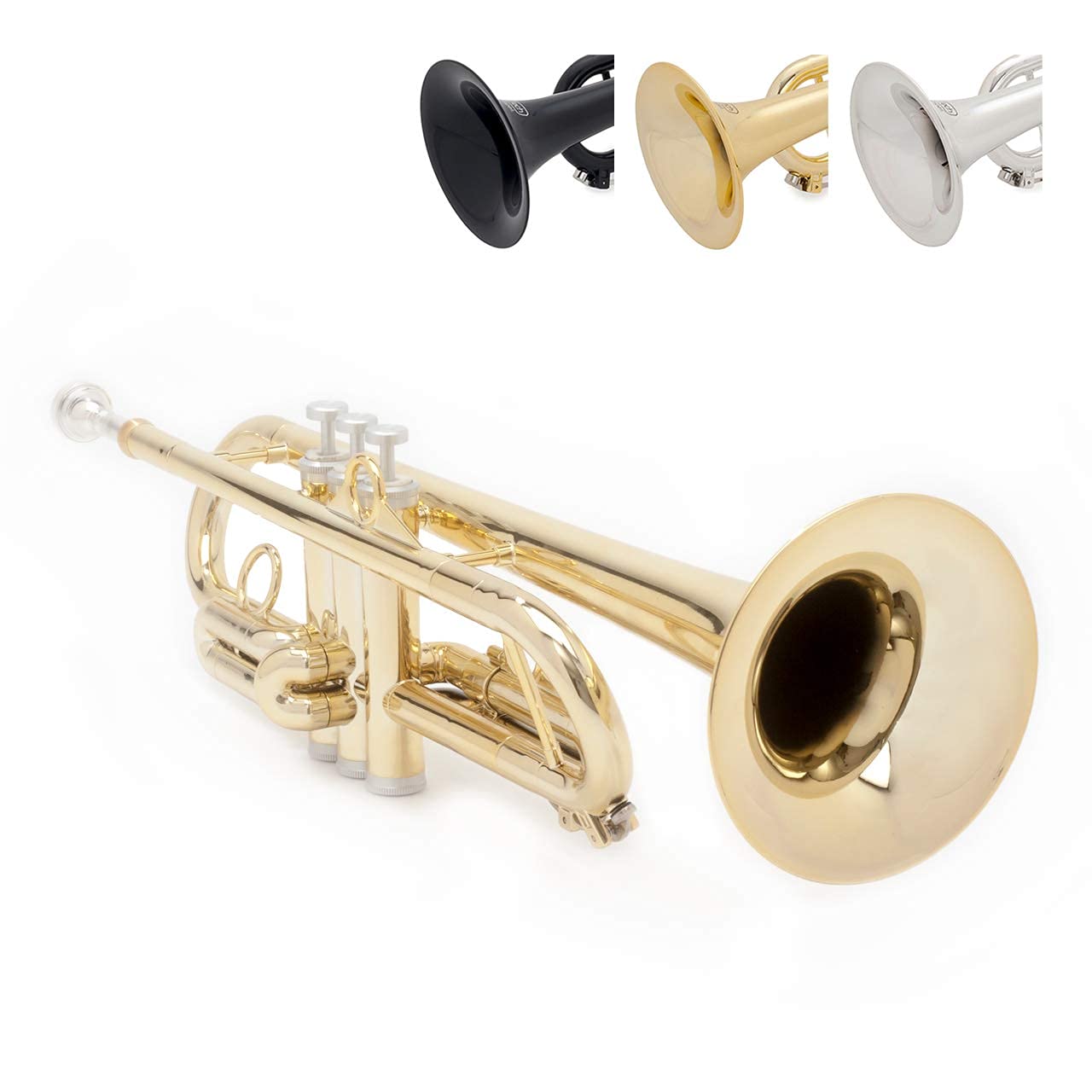 

pInstruments Plastic Wind Instrument Bb Trumpet pTrumpet hyTech Lightweight & Heavy Duty ABS Made PTRUMPET1HTG Gold (Brass MouthpieceGig Bag Included)