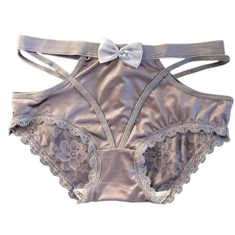Lady Summer Pure Desire Sexy Lace Satin Comfortable Hollow Low Waist Triangle Briefs