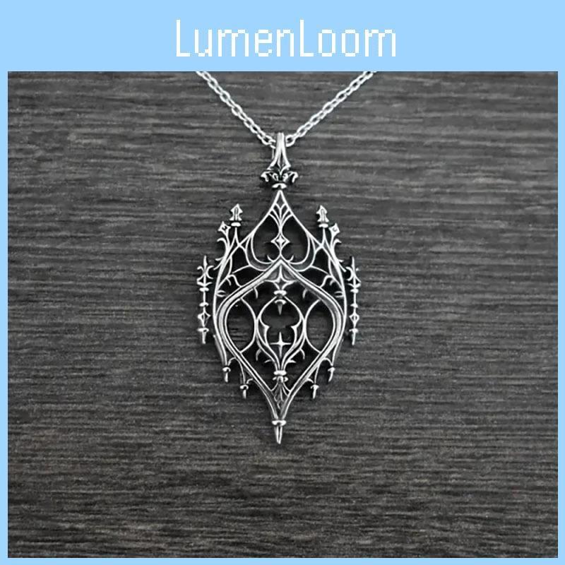 Castle Vintage Punk Pendant Necklace Alloy Drop Shape Link Chain Gift Festival
