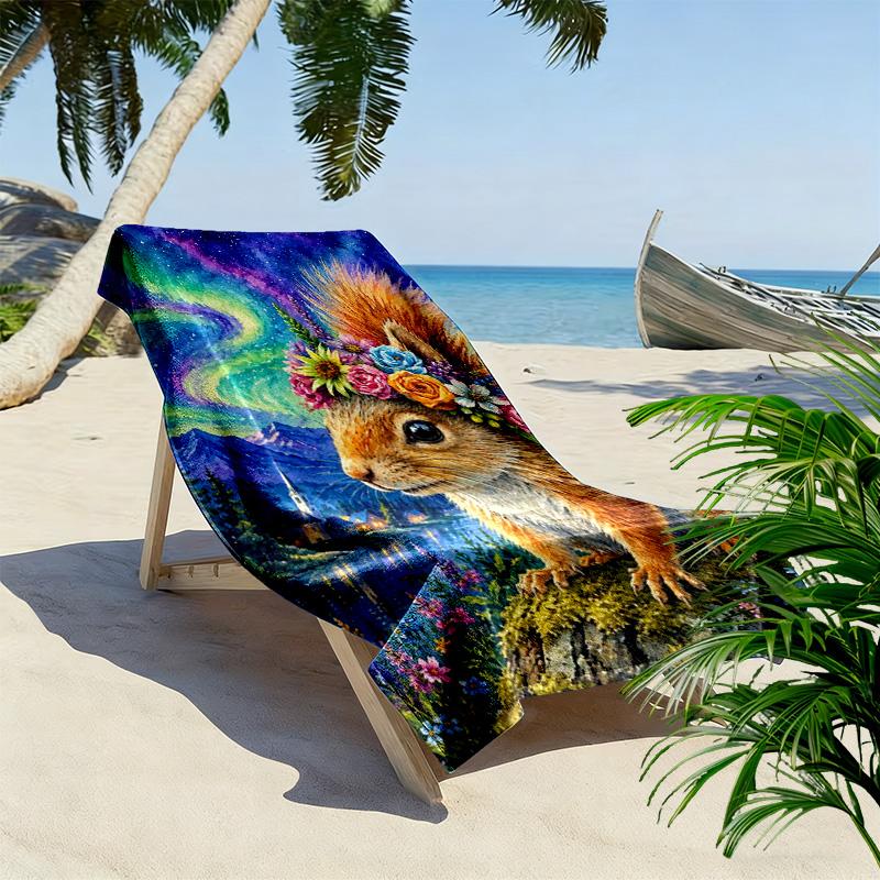Animal Painting Print Beach Towel, Large Soft Quick Dry Towel for Beach Camping Swimming