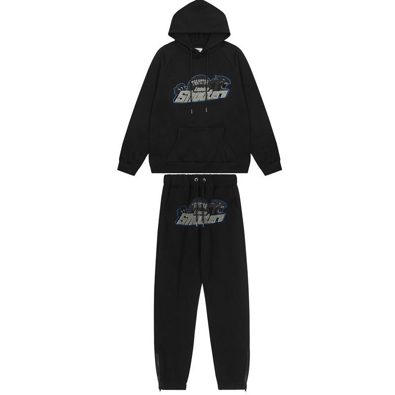 Trapstar Rotes & Schwarzes Tigerkopf Hoodie und Hosen Set