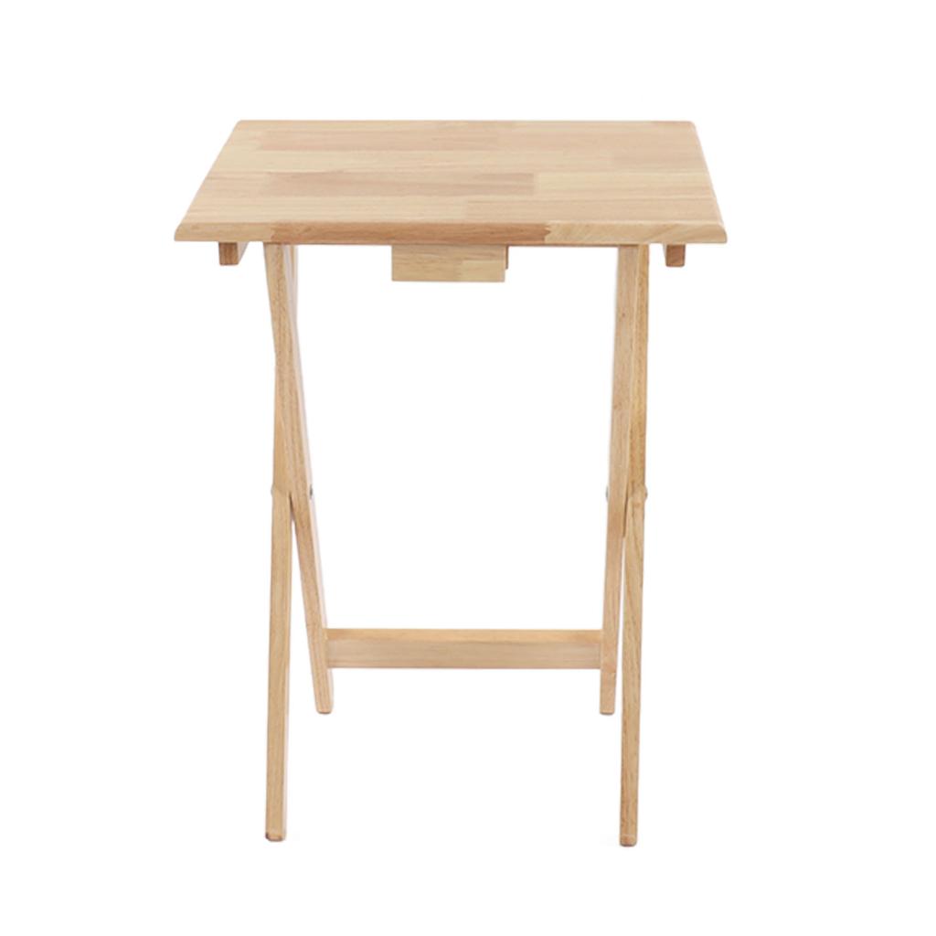 TV Dinner Folding Trays with Storage Rack Tray Table Set Wooden Snack Tables
