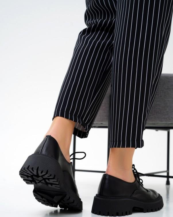 Černé kožené šněrovací boty ISSA Plus