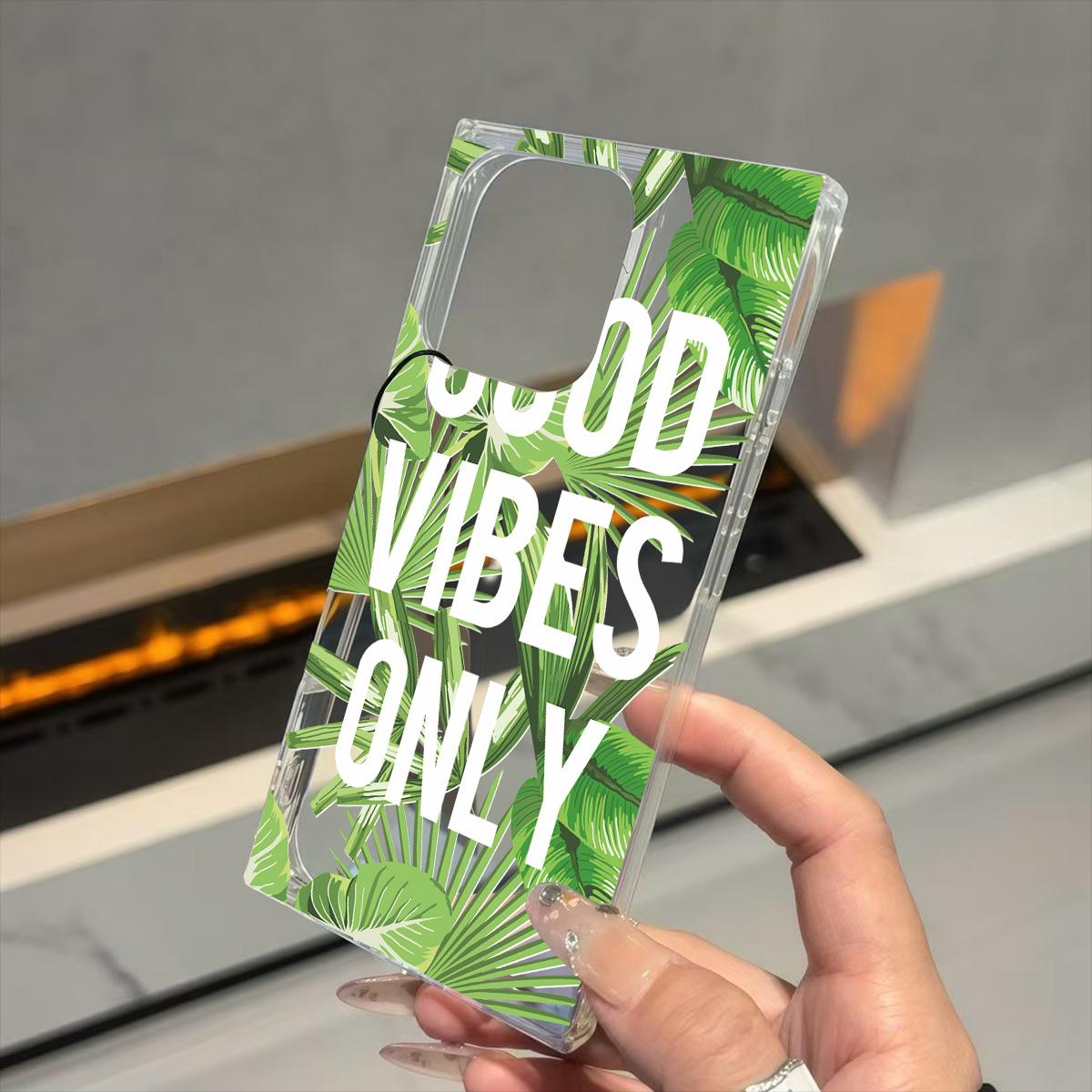 

Clear Square Back Tube Case Protection For iPhone 14 Pro Max 11 16 ProMax 12 13 15 Plus Anti-Oxygen,Summer Greenery Pattern Casing iphone 11 ProMax