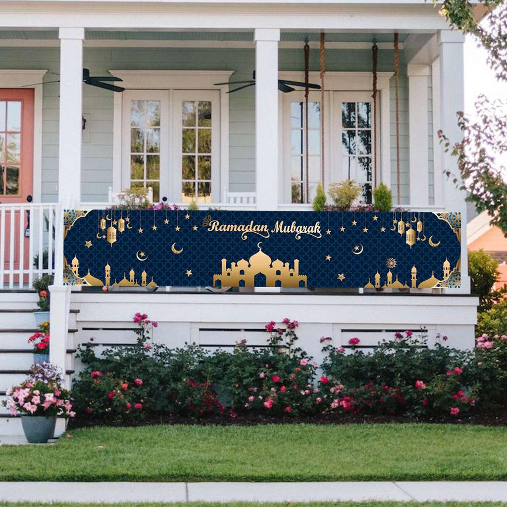 Eid Mubarak Outdoor Banner Flagge Ramadan Kareem Banner Ramadan Dekoration Für Home 2024 Islamischen Muslimischen Party Eid Al Adha