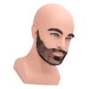Male Bald Mannequin Head with Full Beard Eyebrows Resin PVC Realistic Barber Practice Bald Head