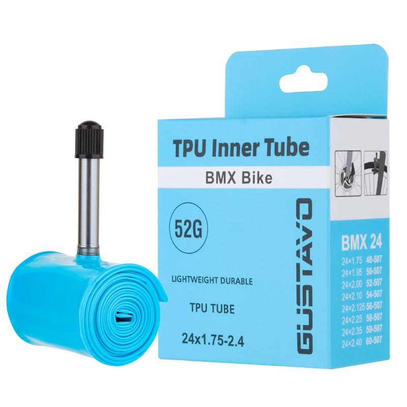 

GUSTAVO BMX Folding Bike with TPU Inner Tube, 20x1.5/1.95 & 24x1.75/2.4, Schrader Valve 45mm