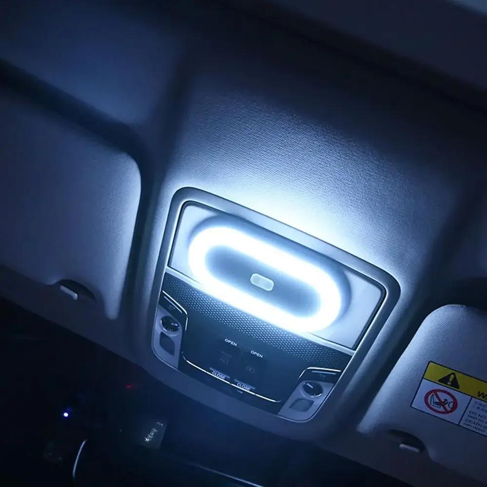 Universal reading lights for automobiles, interior lighting, ambient lighting, ceiling lights, rechargeable car LED lights White and blue