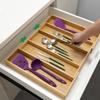 Cooking Utensil Drawer Cutlery Extendable Kitchen Tool Cutlery Large Sliding Type X Storage Drawer Organizing Bamboo Storage, Storage, Case, Capacity,