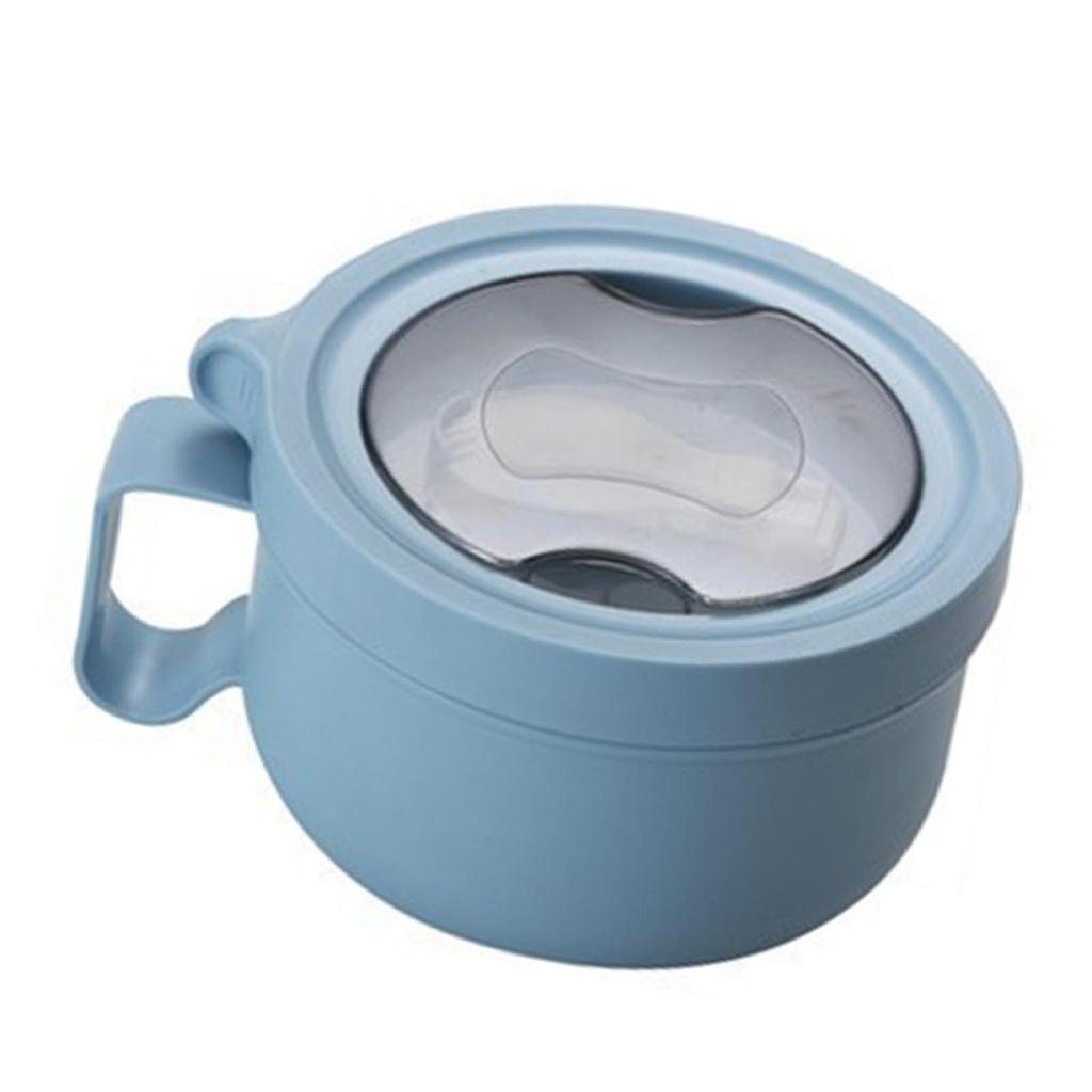 Insulated Bowl Leakage Proof 304 Stainless Steel Interior Thermal Soup Bowl with Handle for Noodle