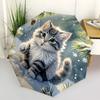 1pc Cat Snowflake Umbrella with 8 Iron Ribs and a Plastic Handle, Automatic Opening and Closing, and Daily Use.1087