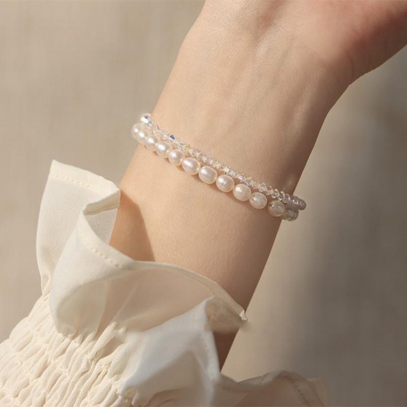 Ultra-Thin Austrian Crystal Bracelet Women Handmade Minimalist Stackable Jewelry Elegant Daily Wear Accessory