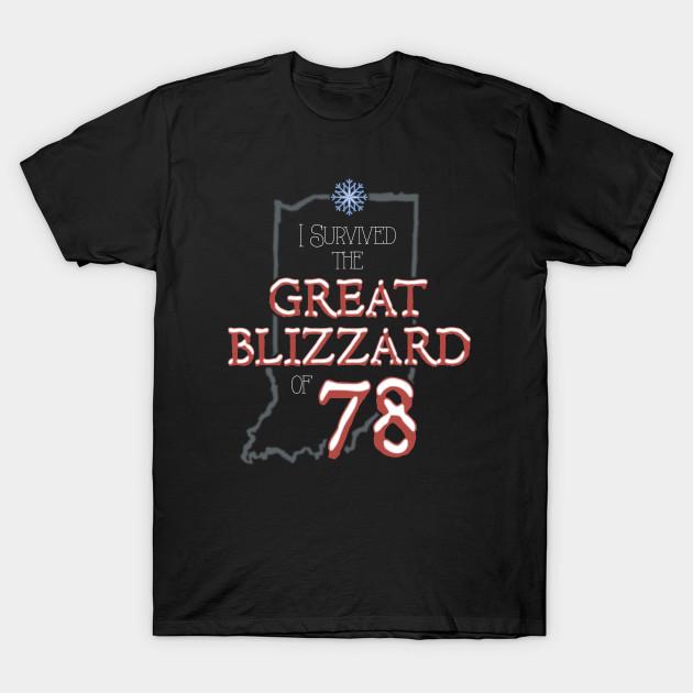 Men Black Print T-shirt I Survived The Great Blizzard Of 78 No-Cut Transfer Paper Print Cotton Tshirt 3XL чёрный