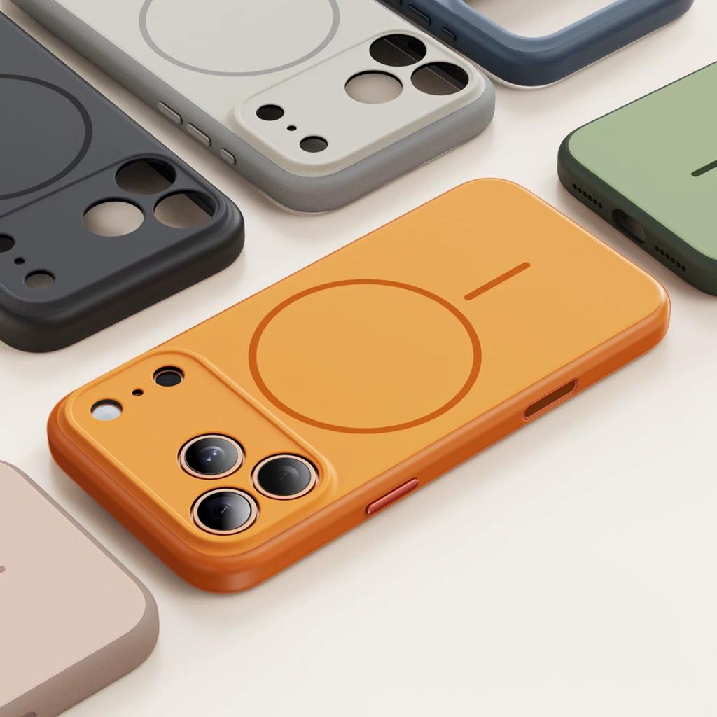Luxury Original Hard PC For Magsafe Case For iPhone 17 Air 16 15 Pro Max Fundas TPU Magnetic Wireless Phone Cover iPhone 17 Pro