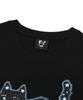 LMR Star Dot Cat Applique Short Sleeve T-Shirt Black
