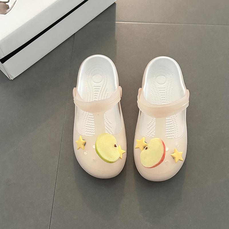 Cute and simple cartoon fruit bag head cool slippers women's summer casual versatile slippers fashion beach sandals