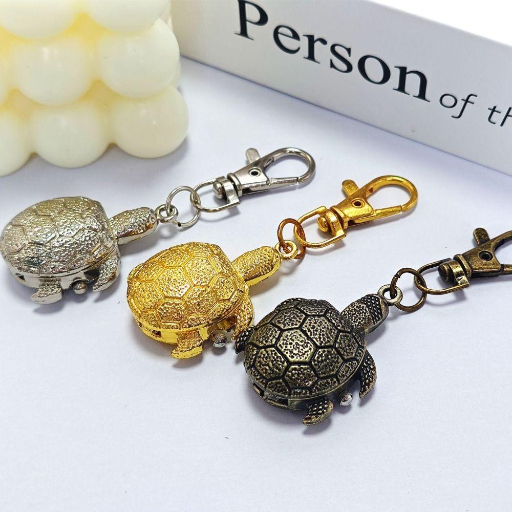 Alloy Turtle Watch Flip Cap Necklace Watch Creative Pocket Watch Gift