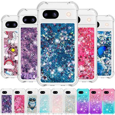 Pixel 8 Pro Case On For Funda Google Pixel 8 Pro Cover Glitter Dynamic Liquid Case For Google Pixel8 8A 7A 8Pro Phone Case Etui