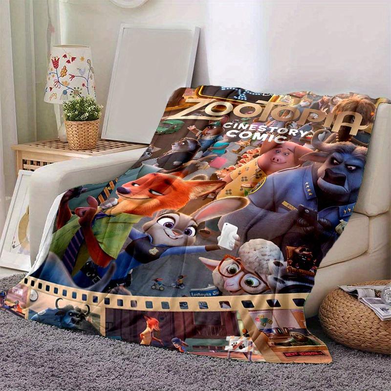 1pc, Zootopia Cinestory Home Decor Gift Flannel Throw Blanket Perfect for Bedroom, Living Room, Travel, Camping, Car