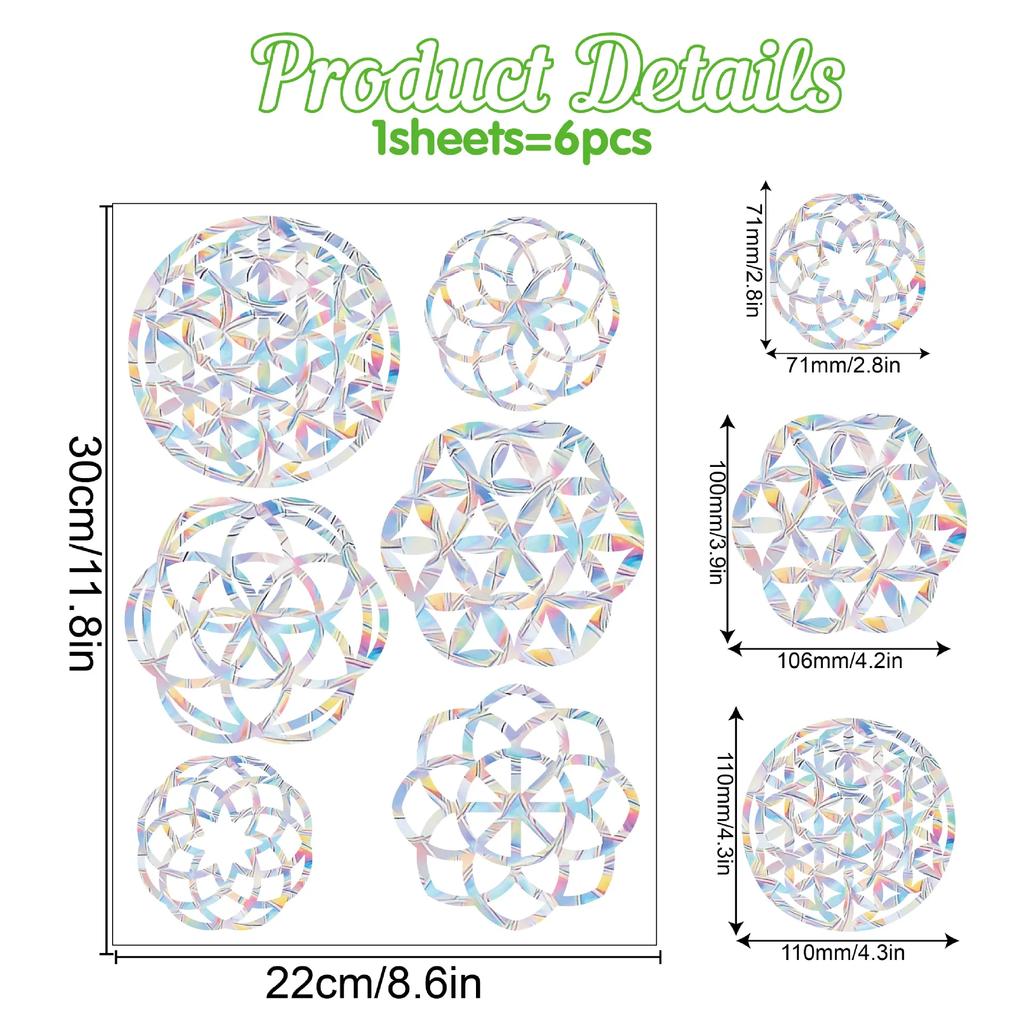 Christmas Rainbow Prism Static Cling Glass Stickers PVC Halloween Window Stickers Sun Catcher Decorative Films