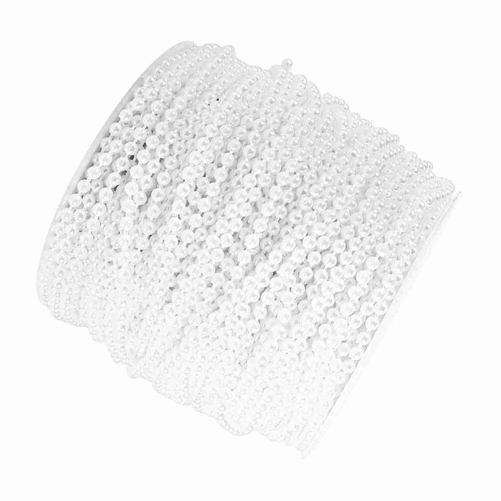 50M Roll 3mm Fishing Line Pearls String Beads Chain Garland Wedding Decoration Centerpieces White