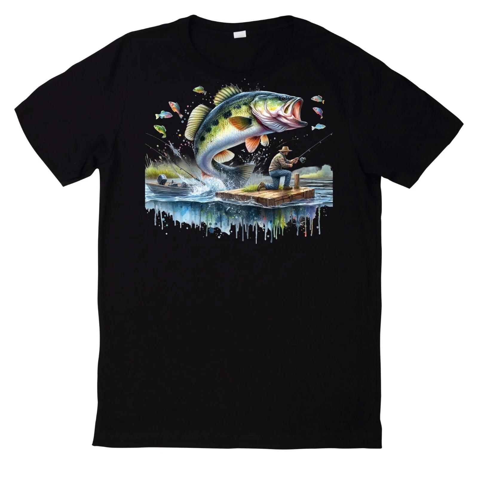 T-Shirt Lustiges Angler Fisch Motiv M