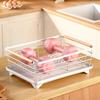 with Drain Tray Kitchen Dish Drying Rack Double-layer Kitchen Dish Drainer  Tableware