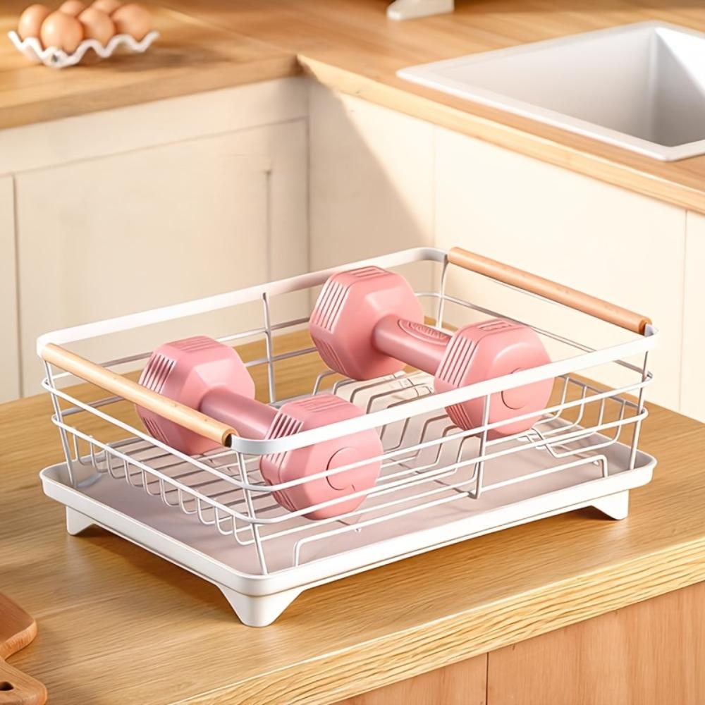 with Drain Tray Kitchen Dish Drying Rack Double-layer Kitchen Dish Drainer  Tableware
